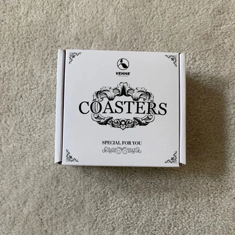 *🌟host PICK🌟* NEW 6 Pack PU Leather Marble style Coasters
